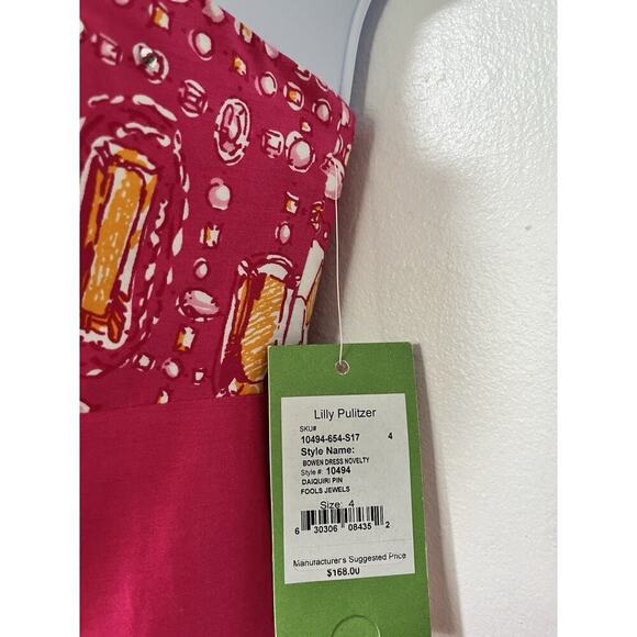 Lilly Pulitzer Fools Jewels Bowen Strapless Mini Dress Size 4 Hot Pink NEW - Picture 8 of 10